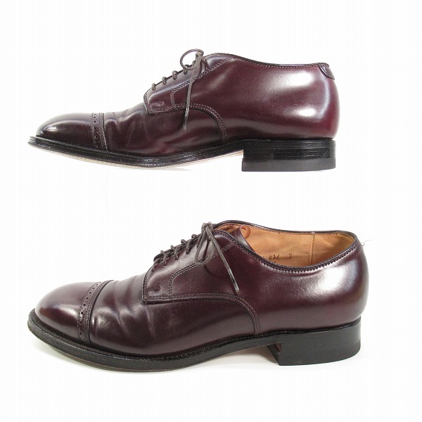 実際に弊社で買取させて頂いたALDEN/オールデン コードバン パンチドゥキャップトゥ レザー シューズ 56201/7.5Dの画像 3枚目