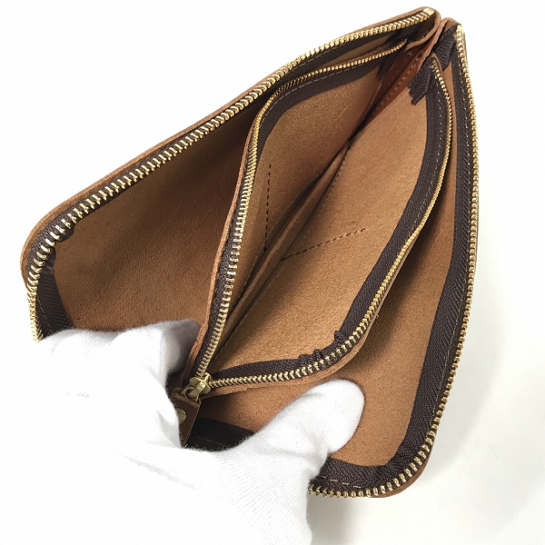 実際に弊社で買取させて頂いたHERZ/ヘルツ organ/オルガン レザー ダブルラウンドファスナー長財布 GS-52の画像 3枚目