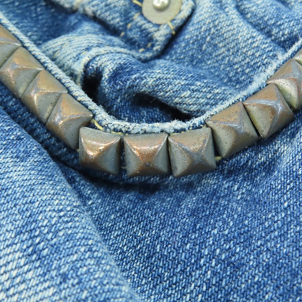 実際に弊社で買取させて頂いたHYSTERIC GLAMOUR/ヒステリックグラマー リペア加工 スタッズ付デニムパンツ 0211AP08 /32の画像 5枚目