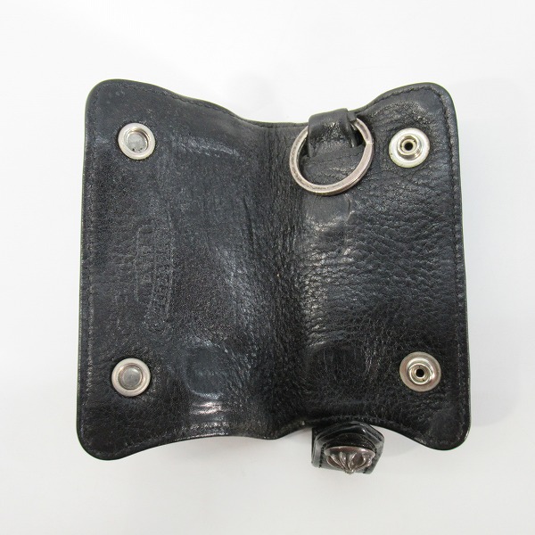 実際に弊社で買取させて頂いたCHROME HEARTS/クロムハーツ KEYCASE SNAP CRS/レザー キーケース クロスボタンの画像 4枚目