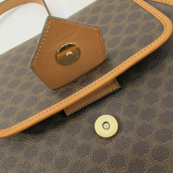 実際に弊社で買取させて頂いたCELINE/セリーヌ マカダム柄 ポシェット レザーショルダーバッグの画像 5枚目