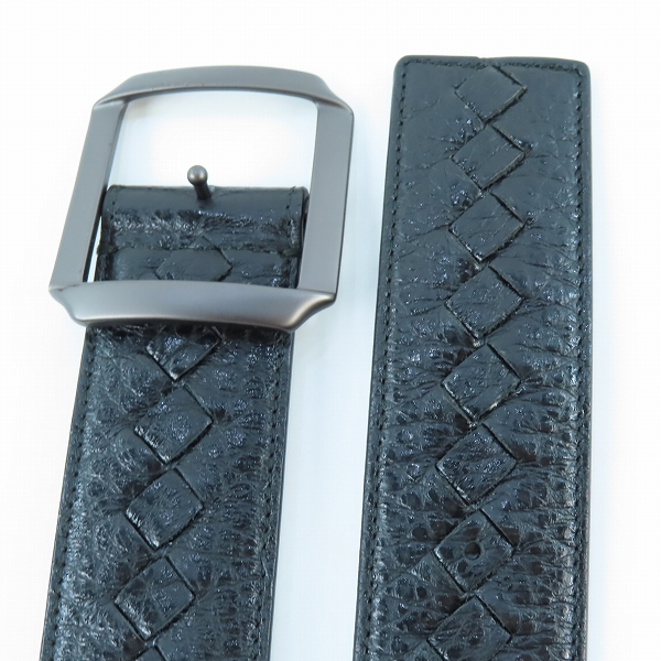 実際に弊社で買取させて頂いたBOTTEGA VENETA/ボッテガヴェネタ イントレチャート レザーベルト 95cm/38inの画像 1枚目