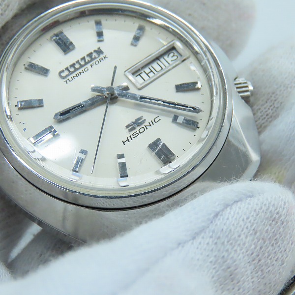 実際に弊社で買取させて頂いたCITIZEN/シチズン TUNING FORK/チューニングフォーク HISONIC/ハイソニック 時計/ウォッチ 3701-370155TA 【動作未確認】の画像 5枚目