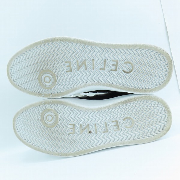 実際に弊社で買取させて頂いたCELINE/セリーヌ TRAINER LOW LACE UP SNEAKER/ロゴプリント レザーローカットスニーカー RM 0213/41の画像 2枚目