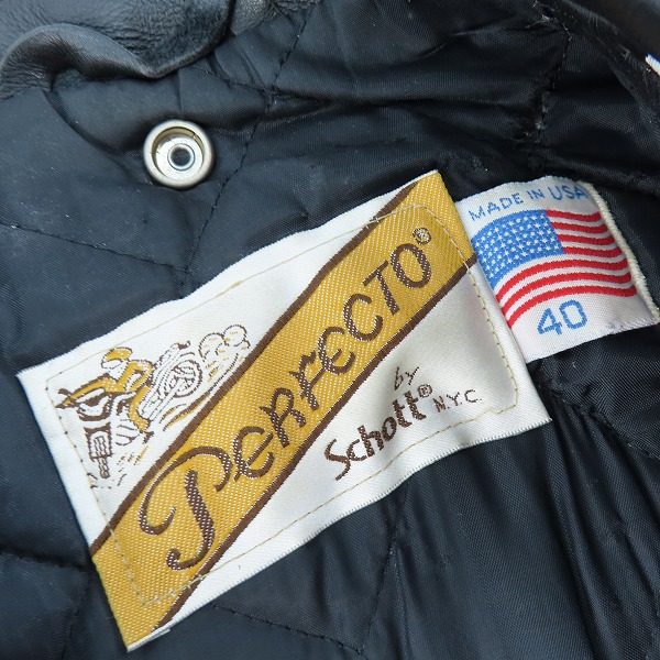 実際に弊社で買取させて頂いたSCHOTT/ショット バイカータグ後期  ダブルライダース スタッズカスタム ジャケット 40の画像 2枚目