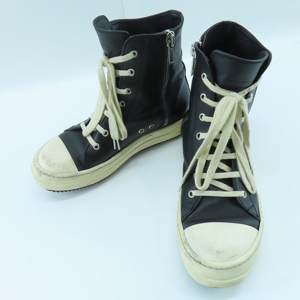 実際に弊社で買取させて頂いたRick Owens/リックオウエンス RAMONES/ラモーンズ サイドジップ スニーカー/39D