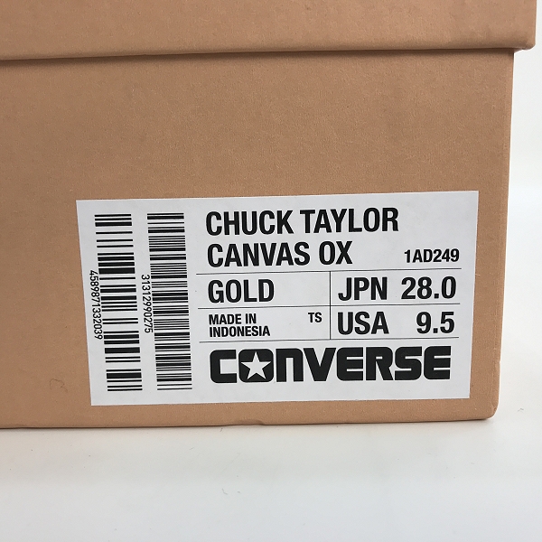 実際に弊社で買取させて頂いたCONVERSE ADDICT/コンバース アディクト CHUCK TAYLOR CANVAS OX/チャックテイラー ビブラムソール スニーカー 1AD249/28の画像 7枚目