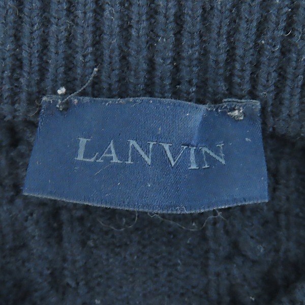 実際に弊社で買取させて頂いたLANVIN/ランバン Vネックケーブル編みニット Sの画像 2枚目