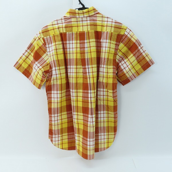 実際に弊社で買取させて頂いた【未使用】 SUGAR CANE/シュガーケーン チェック柄 半袖 ボタン シャツ オレンジ SC22461/Lの画像 1枚目