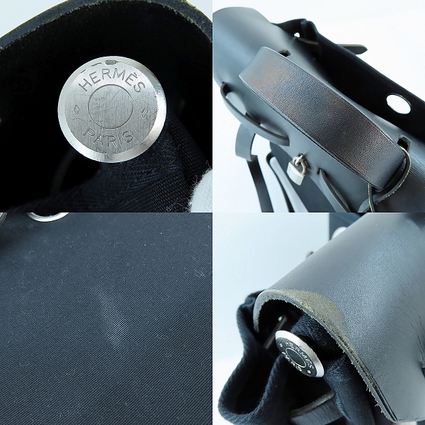 実際に弊社で買取させて頂いたHERMES/エルメス HERBAG/エールバッグアド 2WAY ハンドバッグ リュック/バックパック ブラックの画像 6枚目