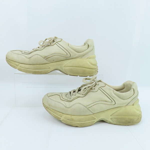 実際に弊社で買取させて頂いたGUCCI/グッチ RHYTON/ライトン ローカットスニーカー 498916/9.5の画像 3枚目
