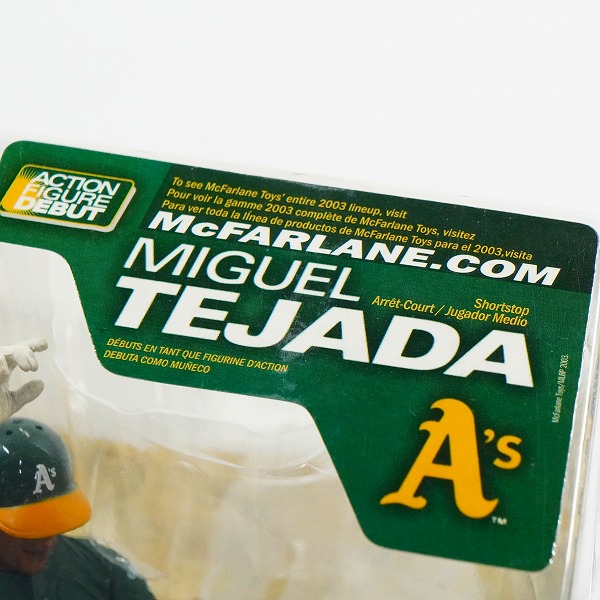 実際に弊社で買取させて頂いた【未開封】McFARLANE TOYS/マクファーレントイズ オークランド・アスレチックス #4 MIGUEL TEJADA ミゲル・テハダ フィギュアの画像 5枚目