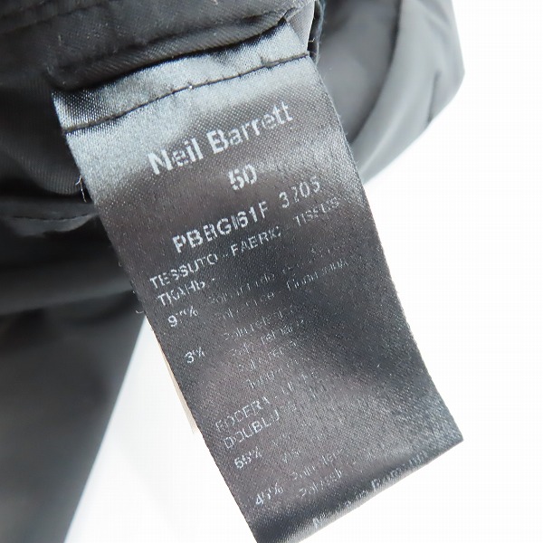 実際に弊社で買取させて頂いたNeil Barrett/ニールバレット SLIM FIT 2Bテーラードジャケット ブラック PBGI61F-3205/50の画像 3枚目