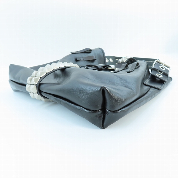 実際に弊社で買取させて頂いたJUNYA WATANABE COMME des GARCONS/ジュンヤワタナベ コムデギャルソン スタッズ装飾 レザー ショルダーバッグ JQ-K201の画像 2枚目