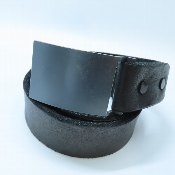 実際に弊社で買取させて頂いたISAMU KATAYAMA BACKLASH/バックラッシュ プレート バックル レザー ベルト ブラック