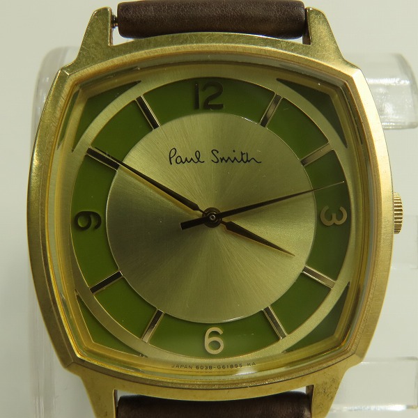 実際に弊社で買取させて頂いたPaul Smith/ポールスミス レザーベルト クオーツ 腕時計 6038-G13141【動作未確認】