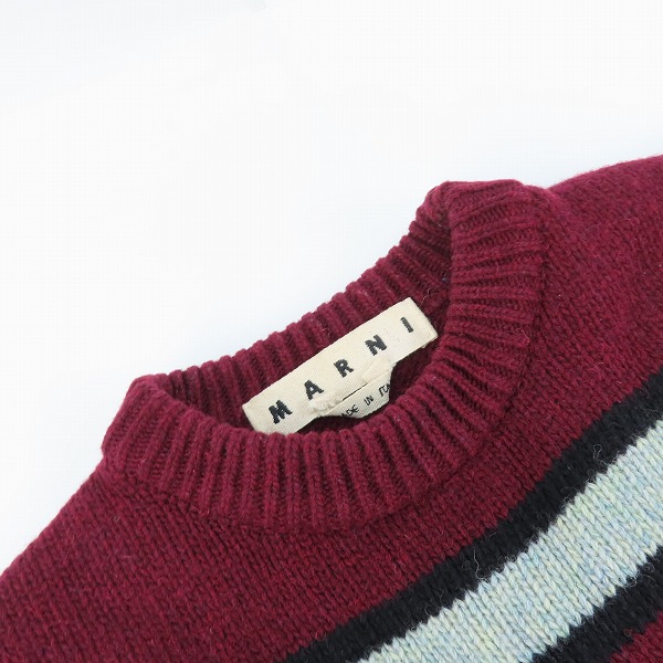 実際に弊社で買取させて頂いたMARNI/マルニ ボーダー柄 クルーネックニット M05GP0070/44 の画像 6枚目
