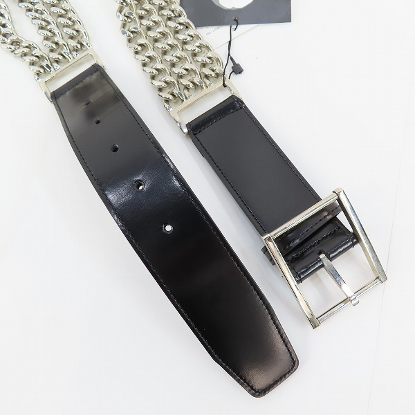 実際に弊社で買取させて頂いた【未使用】mastermind JAPAN/マスターマインドジャパン 喜平チェーン ロゴ刺繍 レザーベルト MC2-BE08-1/Mの画像 1枚目