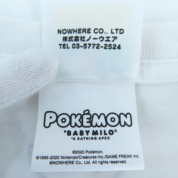 実際に弊社で買取させて頂いたA BATHING APE×Pokemon/アベイシングエイプ×ポケモン BABY MILO Tシャツ Mの画像 3枚目
