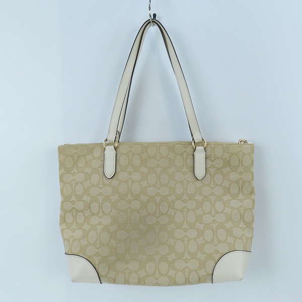 実際に弊社で買取させて頂いたCOACH/コーチ シグネチャー ロゴ 総柄 トートバッグ/CG977の画像 1枚目