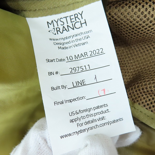 実際に弊社で買取させて頂いたMYSTERY RANCH/ミステリーランチ 2DAY ASSAULT 2デイアサルト リュックサック/バックパック コヨーテの画像 4枚目