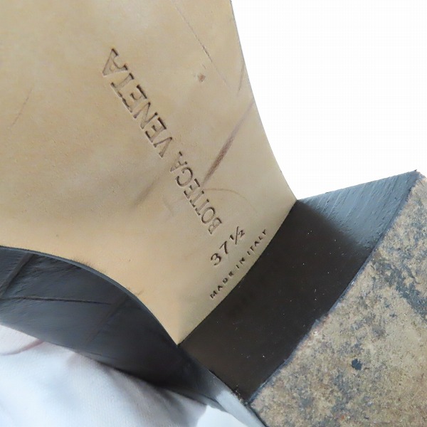 実際に弊社で買取させて頂いたBOTTEGA VENETA/ボッテガ ヴェネタ クロコ型押し ヒールローファー/37.5の画像 5枚目