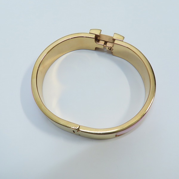 実際に弊社で買取させて頂いたHERMES/エルメス クリックH バングル/ブレスレット ゴールド×ピンクの画像 5枚目