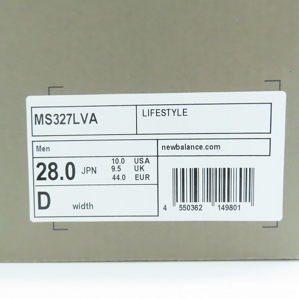 実際に弊社で買取させて頂いたLEVI'S×NEW BALANCE/リーバイス×ニューバランス ローカットスニーカー MS327LVA/28の画像 9枚目