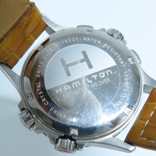 実際に弊社で買取させて頂いたHAMILTON/ハミルトン カーキ ETO クオーツ クロノグラフ 腕時計 H776220【動作未確認】の画像 4枚目