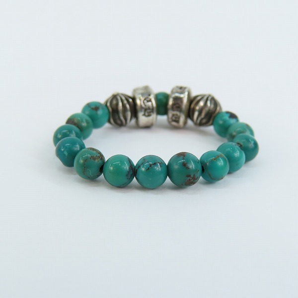 実際に弊社で買取させて頂いたCHROME HEARTS/クロムハーツ 4mm TURQUOISE BEADS RING/ターコイズ ビーズ リング 18号の画像 3枚目