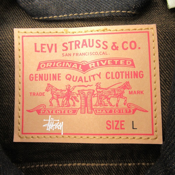 実際に弊社で買取させて頂いたLevi’s × STUSSY/リーバイス ×ステューシー Crispy Rinse Trucker Jacket PC9-A8326-0001/Lの画像 2枚目