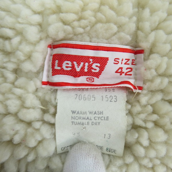 実際に弊社で買取させて頂いたLevis/リーバイス 70605 コーデュロイ ボア ジャケット/42の画像 2枚目
