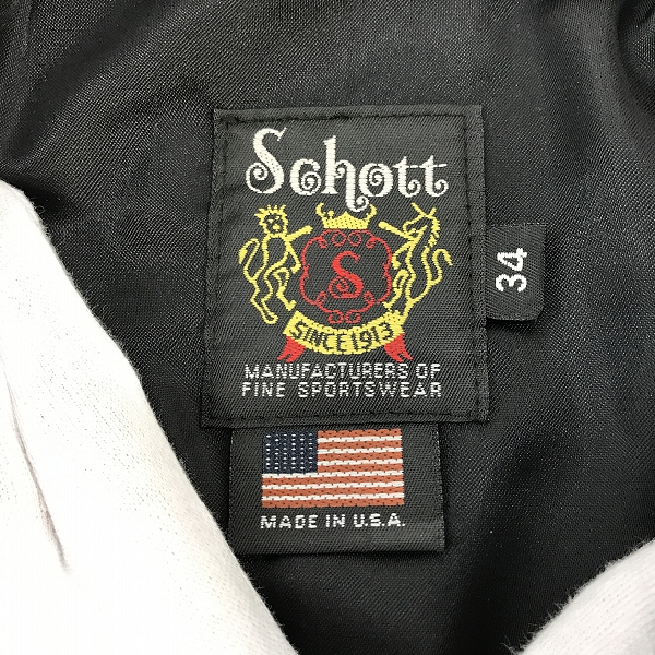 実際に弊社で買取させて頂いたSchott/ショット カウレザー/牛革 トラッカージャケット/シングルライダース 7209/34の画像 2枚目