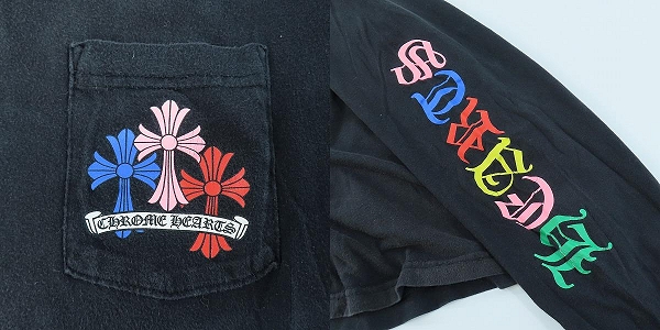 実際に弊社で買取させて頂いたCHROME HEARTS/クロムハーツ セメタリ―クロス トップス ロングＴシャツ コットン/XLの画像 5枚目