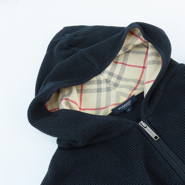 実際に弊社で買取させて頂いたBURBERRY LONDON/バーバリーロンドン シルク混 ジップアップ パーカー BBT26-214-29 /Lの画像 5枚目