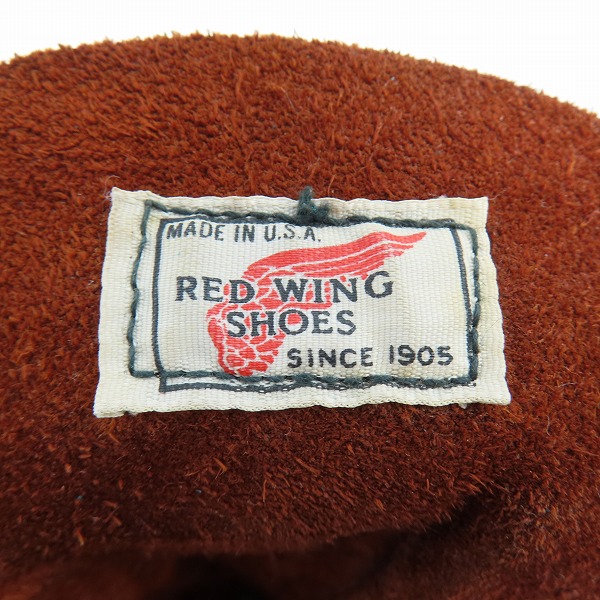実際に弊社で買取させて頂いた【難有り】RED WING/レッドウィング ビンテージ/80s MADE IN USA 羽タグ 編み上げブーツ 214/9の画像 5枚目
