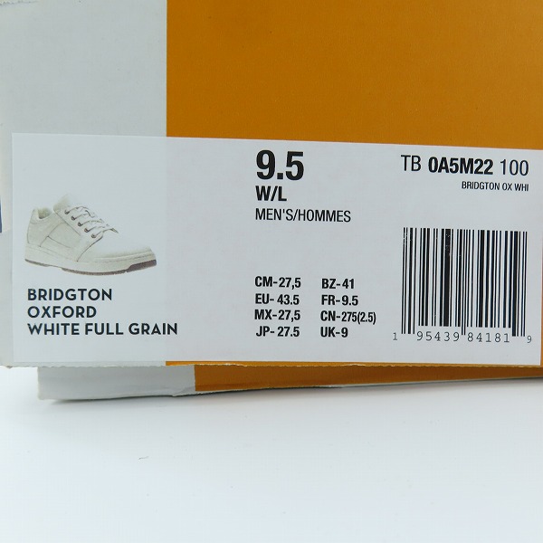 実際に弊社で買取させて頂いたTimberland/ ティンバーランド ABC-MART限定 BRIDGTON OX ブリッジトン レザー オックス A5M22/27.5の画像 9枚目