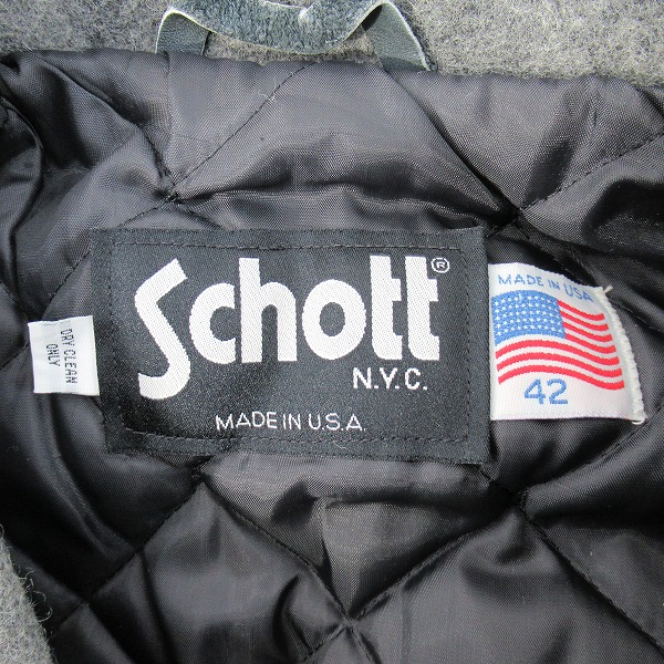 実際に弊社で買取させて頂いたSCHOTT/ショット MADE IN USA/米国製 シングルPコート/ピーコート 42の画像 2枚目