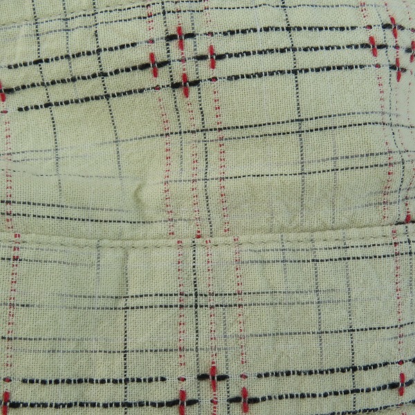 実際に弊社で買取させて頂いたSUGAR CANE/シュガーケーン チェック柄 半袖 ボタン シャツ ベージュ SC33499/Mの画像 4枚目