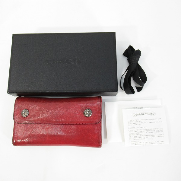 実際に弊社で買取させて頂いた【インボイス原本】CHROME HEARTS/クロムハーツ WAVE/ウェーブウォレット クロスボタン/長財布の画像 9枚目