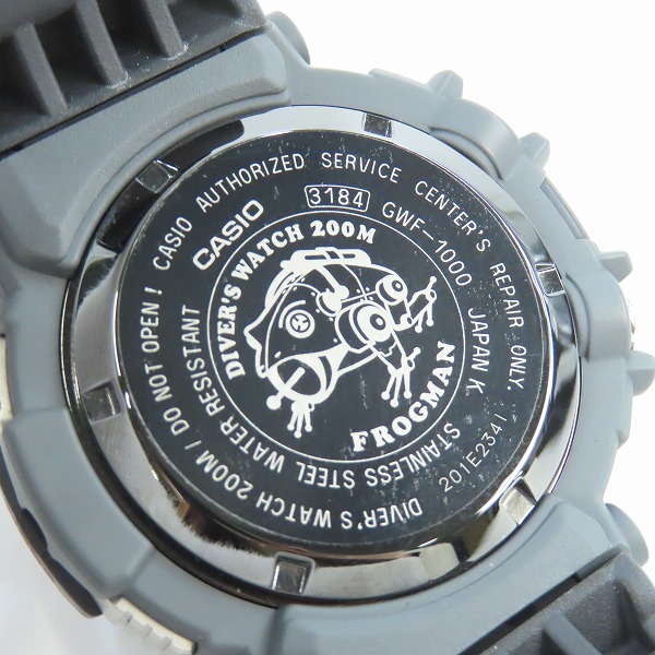 実際に弊社で買取させて頂いたG-SHOCK/Gショック FROGMAN/フロッグマン Master of G/マスターオブG ソーラー電波時計/ウォッチ GWF-1000-1JFの画像 3枚目