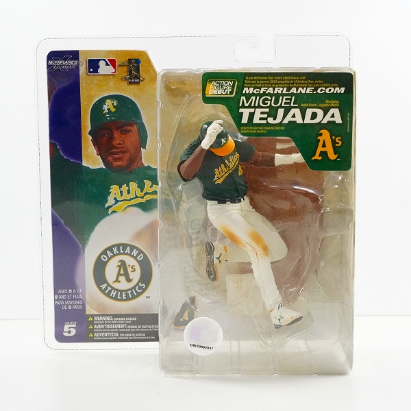 実際に弊社で買取させて頂いた【未開封】McFARLANE TOYS/マクファーレントイズ オークランド・アスレチックス #4 MIGUEL TEJADA ミゲル・テハダ フィギュア