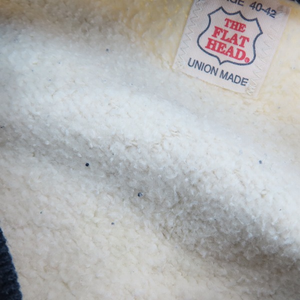実際に弊社で買取させて頂いたTHE FLAT HEAD/フラットヘッド 裏起毛 ジップアップジャケット ネイビー/Lの画像 5枚目
