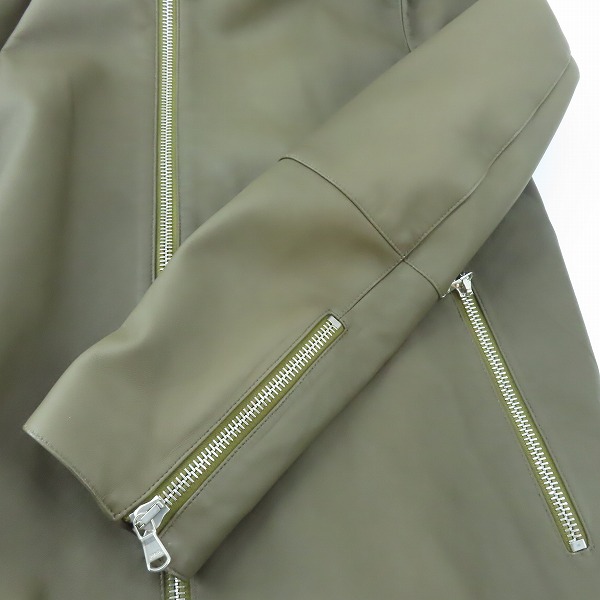 実際に弊社で買取させて頂いたDENIM×TOMORROWLAND/デニム×トゥモローランド DOLPHIN ラムレザーシングルライダースジャケット 50の画像 6枚目