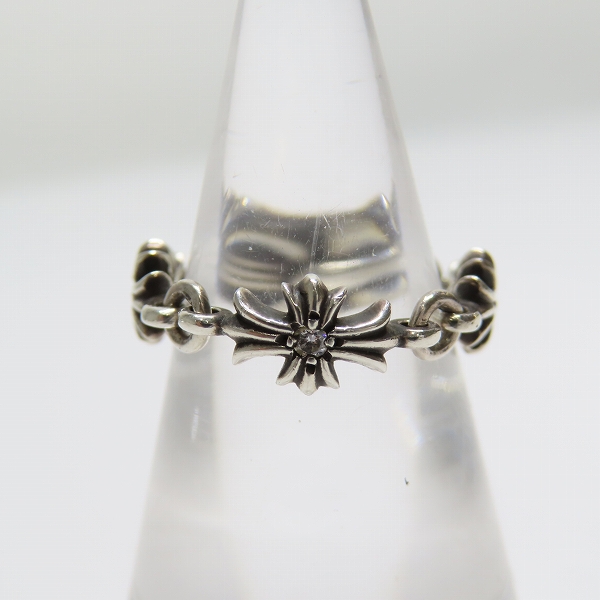 実際に弊社で買取させて頂いたCHROME HEARTS/クロムハーツ タイニーE CHプラス リング w/パヴェダイヤ 8号の画像 2枚目