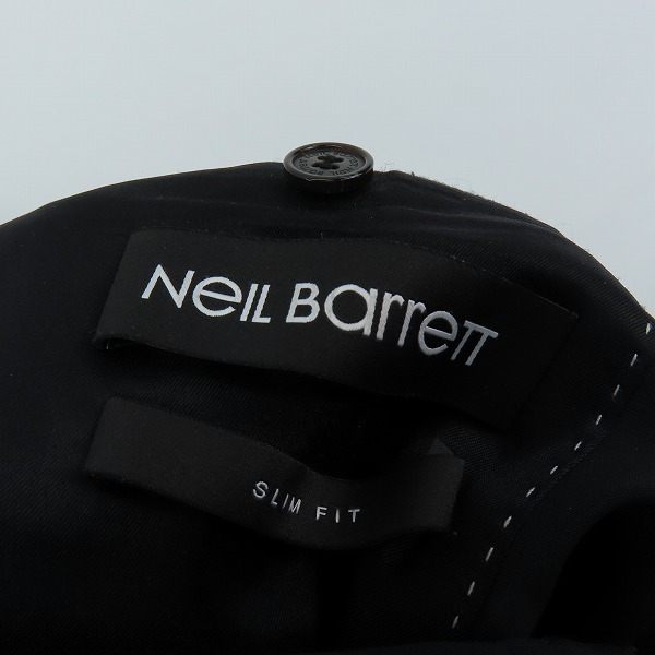 実際に弊社で買取させて頂いたNeil Barrett/ニールバレット SLIM FIT 2Bテーラードジャケット ブラック PBGI61F-3205/50の画像 2枚目