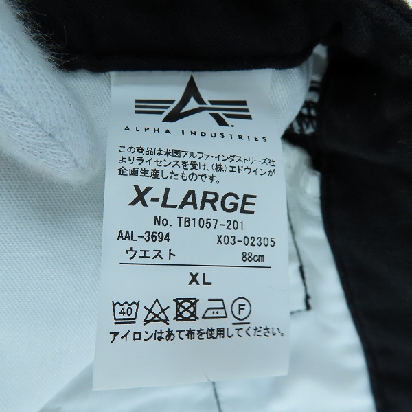 実際に弊社で買取させて頂いた【未使用】ALPHA INDUSTRIES/アルファ インダストリーズ カーゴパンツ/ブラック/TB1057-201/XLの画像 4枚目