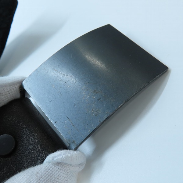 実際に弊社で買取させて頂いたISAMU KATAYAMA BACKLASH/バックラッシュ プレート バックル レザー ベルト ブラックの画像 4枚目