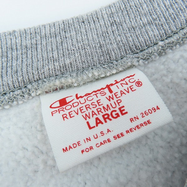 実際に弊社で買取させて頂いたChampion/チャンピオン REVERSE WEAVE/リバースウィーブ クルーネックスウェット Lの画像 2枚目