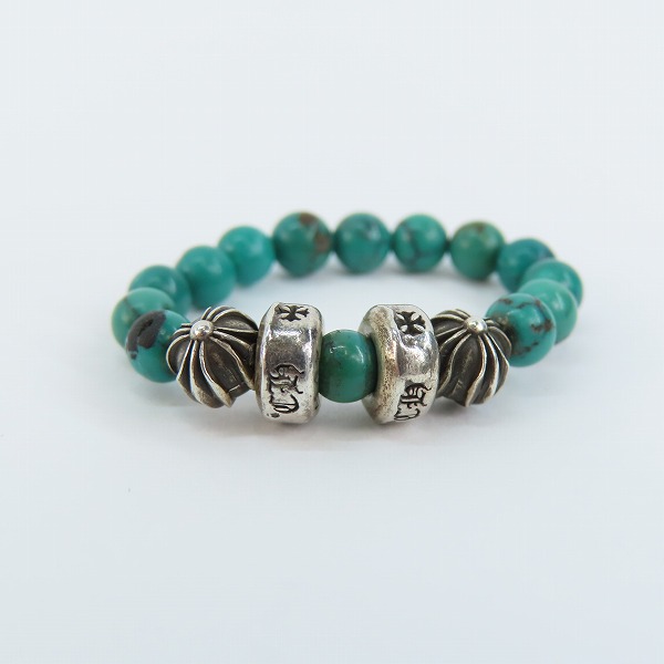 実際に弊社で買取させて頂いたCHROME HEARTS/クロムハーツ 4mm TURQUOISE BEADS RING/ターコイズ ビーズ リング 18号の画像 1枚目
